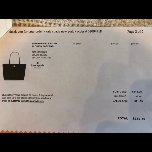 Kate Spade Veranda Place Nylon Blossom Baby Bag - Picture 8 of 8